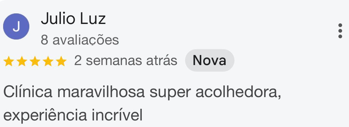 Avaliação de Julio Luz no Google — 5 estrelas